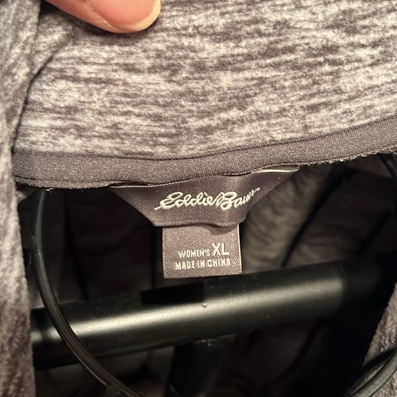 Eddie Bauer Fleece Hoodie Athletic Gray Full Zip Sweater Womens XL - Picture 5 of 7